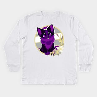 Gray-asexual corgi Kids Long Sleeve T-Shirt